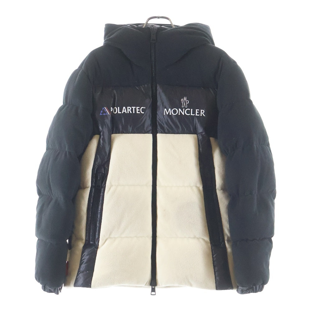 MONCLER(モンクレール) 21AW ×POLARTEC MALAVOY GIUBBOTTO MALAVOY G20911A00084 899HL ×ポーラテック マラボイ フリース切り替え ダウンジャケット ホワイト/ブラック