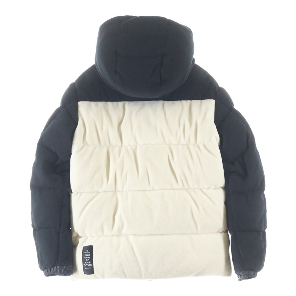 MONCLER(モンクレール) 21AW ×POLARTEC MALAVOY GIUBBOTTO MALAVOY G20911A00084 899HL ×ポーラテック マラボイ フリース切り替え ダウンジャケット ホワイト/ブラック