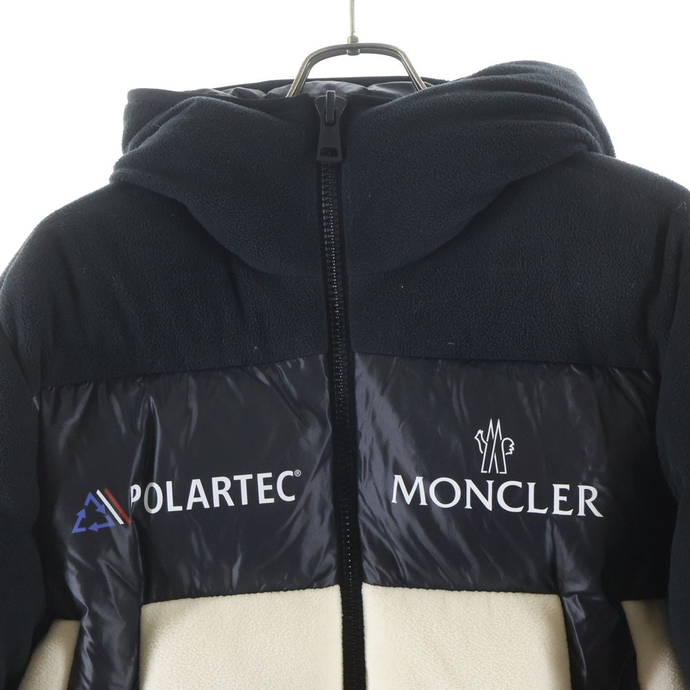 MONCLER(モンクレール) 21AW ×POLARTEC MALAVOY GIUBBOTTO MALAVOY G20911A00084 899HL ×ポーラテック マラボイ フリース切り替え ダウンジャケット ホワイト/ブラック