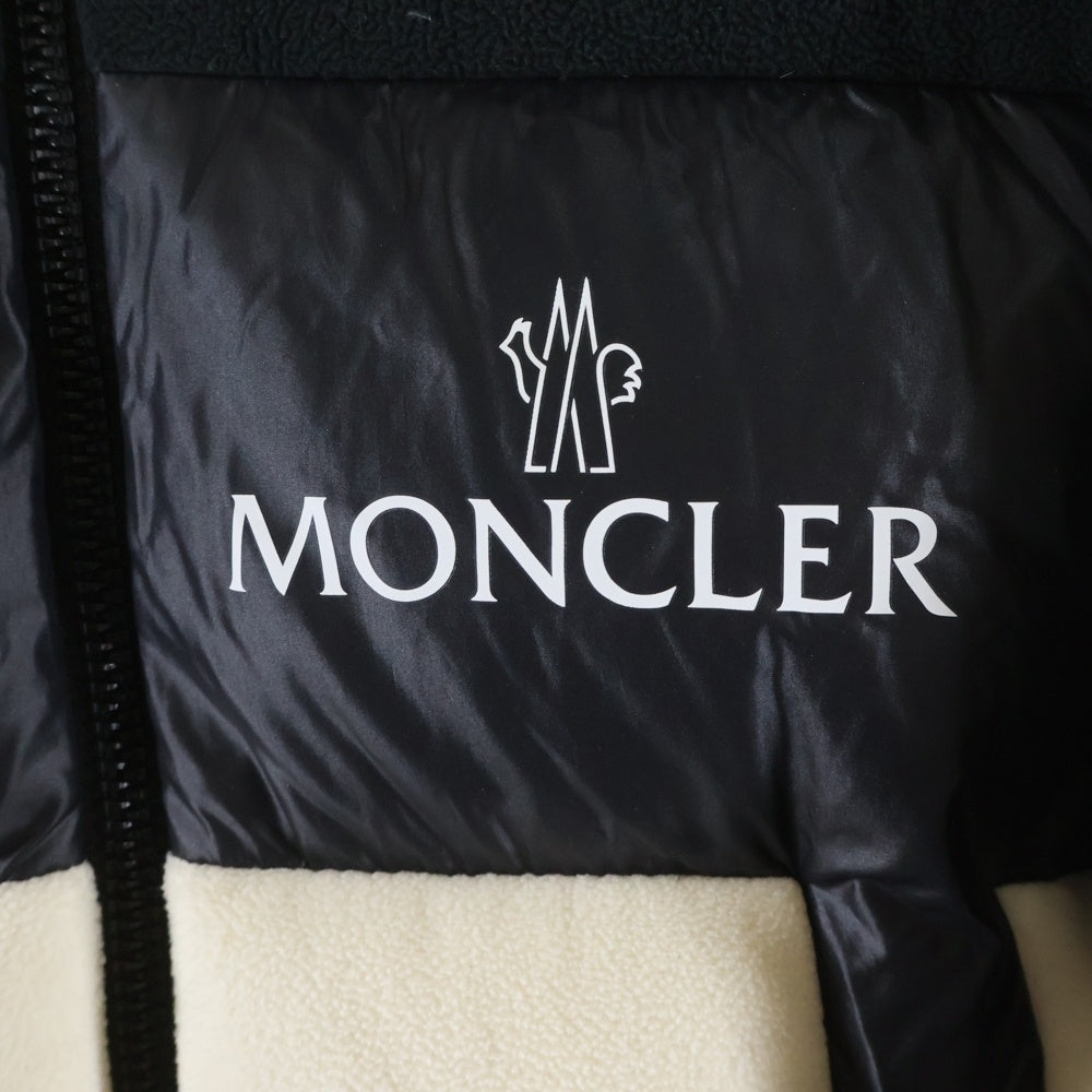 MONCLER(モンクレール) 21AW ×POLARTEC MALAVOY GIUBBOTTO MALAVOY G20911A00084 899HL ×ポーラテック マラボイ フリース切り替え ダウンジャケット ホワイト/ブラック