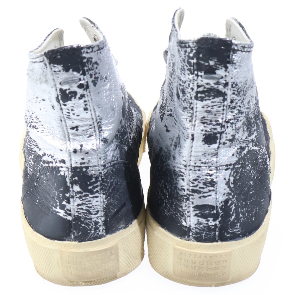 Martin Margiela 22(マルタンマルジェラ) Tabi タビ クラック加工 ハイカットスニーカー ブラック/シルバー レディース