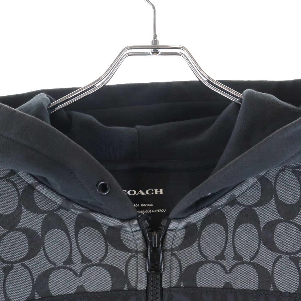 COACH(コーチ) シグネチャー フルジップ フーディー ブラック C7817