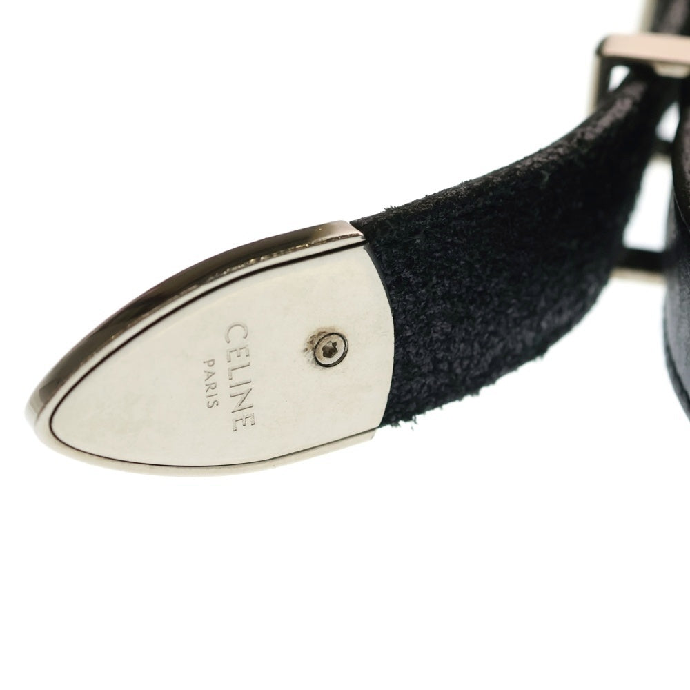 CELINE(セリーヌ) ウエスタンシルバーバックル レザーベルト F-NE-2272 ブラック/シルバー