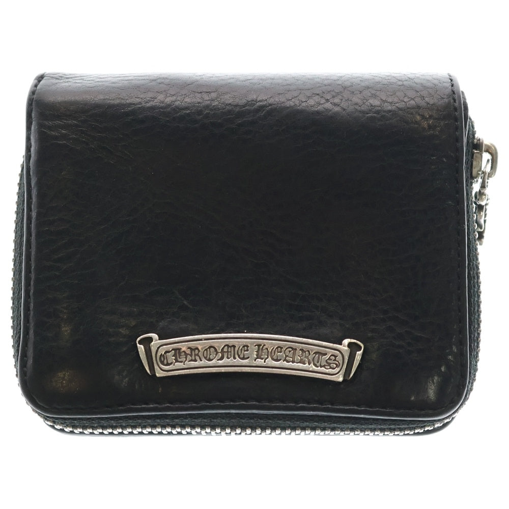 CHROME HEARTS(クロムハーツ) SQ ZIP BILL スクエアジップビル レザーウォレット 財布 ブラック BCA376