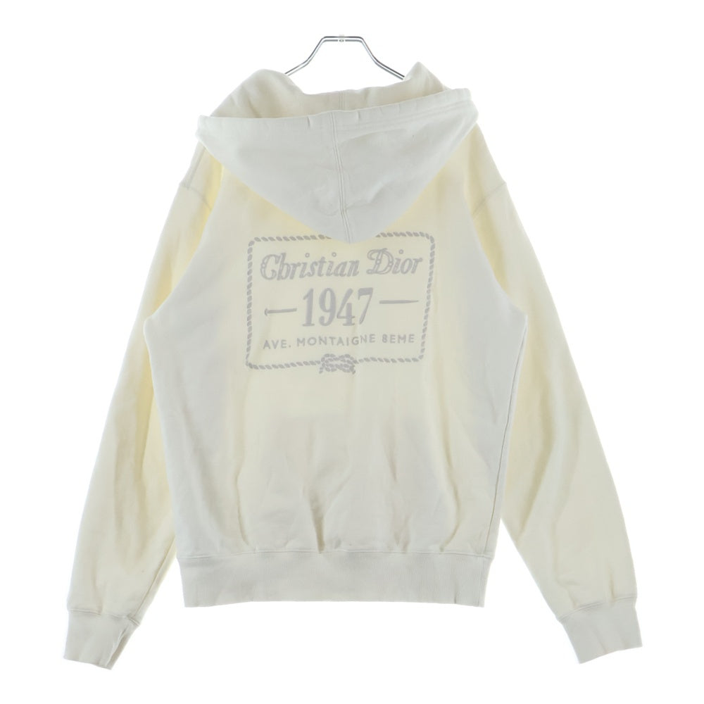 Christian Dior(クリスチャンディオール) バック刺繍ロゴ プルオーバーパーカー フーディ ホワイト 243J691B0531