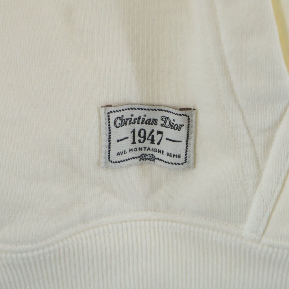Christian Dior(クリスチャンディオール) バック刺繍ロゴ プルオーバーパーカー フーディ ホワイト 243J691B0531