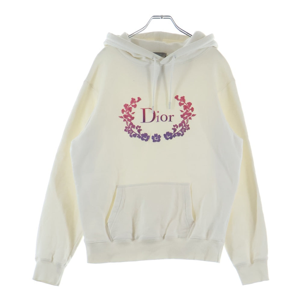 Christian Dior(クリスチャンディオール) 22AW フロントロゴ刺繍 プルオーバーパーカー フーディ ホワイト 313J691A0531