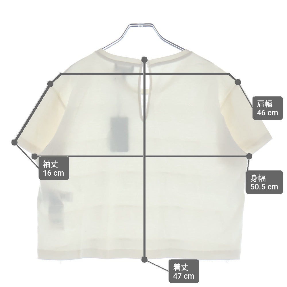 EMPORIO ARMANI(エンポリオアルマーニ) ロゴ刺繍 フロントフリンジデザインTシャツ ホワイト EW001518 AF12545 レディース