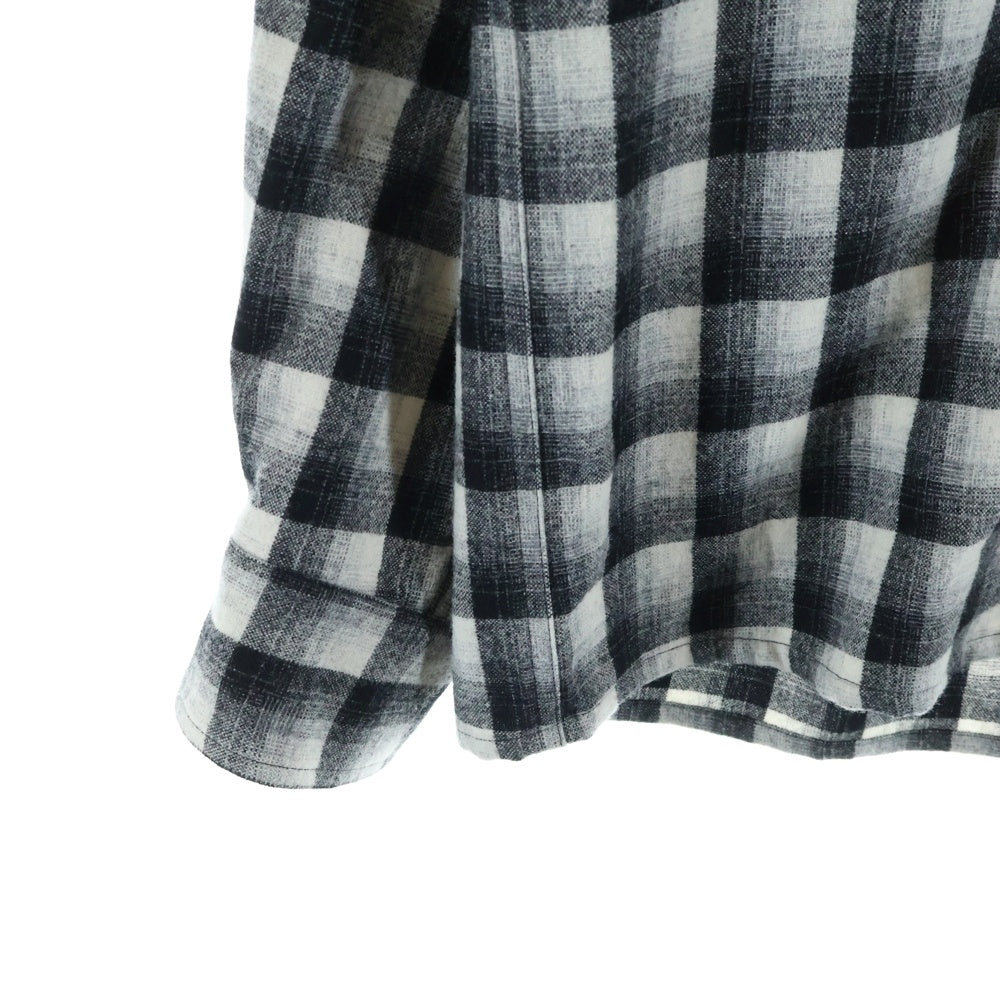 PENDLETON(ペンドルトン) ×WACKO MARIA WOOL OMBRE CHECK OPEN COLLAR SHIRT ×ワコマリア ウールオンブレチェック オープンカラーシャツ 25FW-WMS-PE01 ブラック/ホワイト