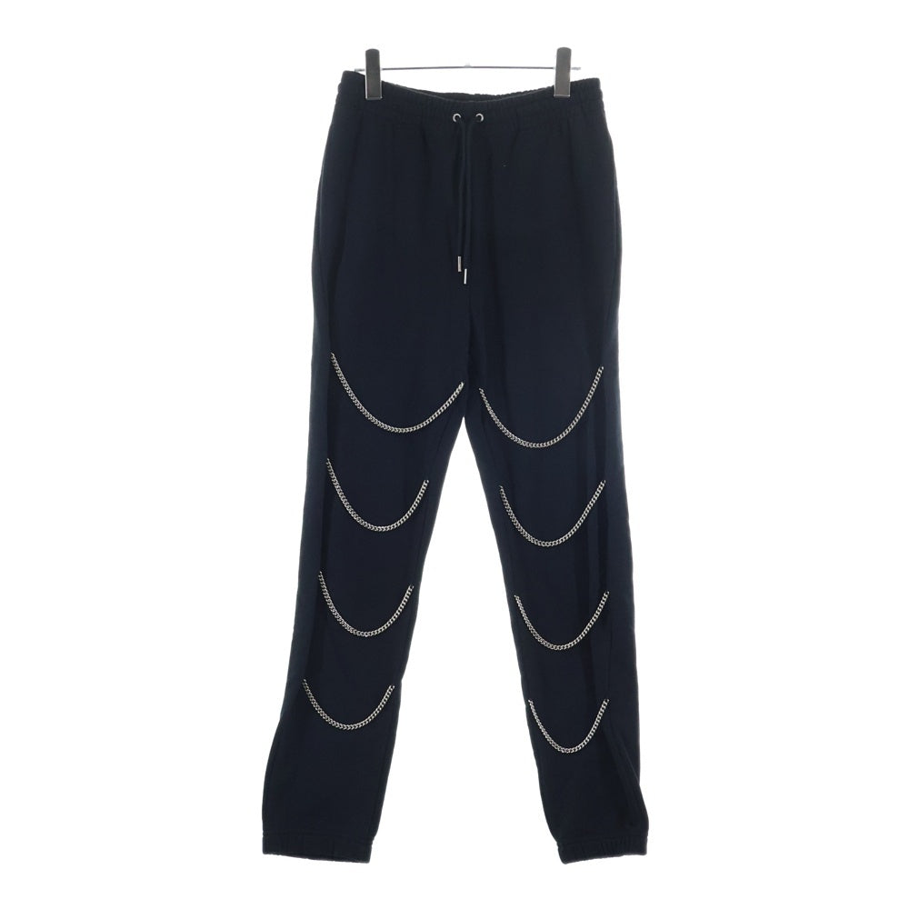 CELINE(セリーヌ) 21AW CHAINS TRACK PANTS IN COTTON FLEECE コットンフリース チェーン ジョガーパンツ スウェットパンツ 2Z108052H ブラック