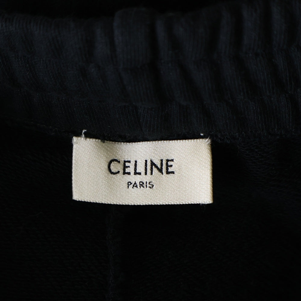CELINE(セリーヌ) 21AW CHAINS TRACK PANTS IN COTTON FLEECE コットンフリース チェーン ジョガーパンツ スウェットパンツ 2Z108052H ブラック