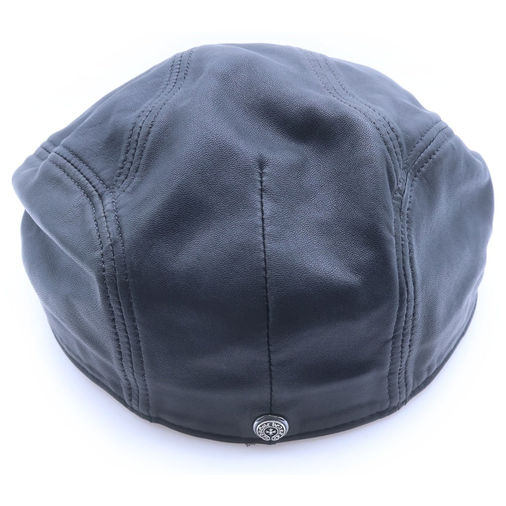 CHROME HEARTS(クロムハーツ) ホースシューリベット レザーハンチング 帽子 ブラック
