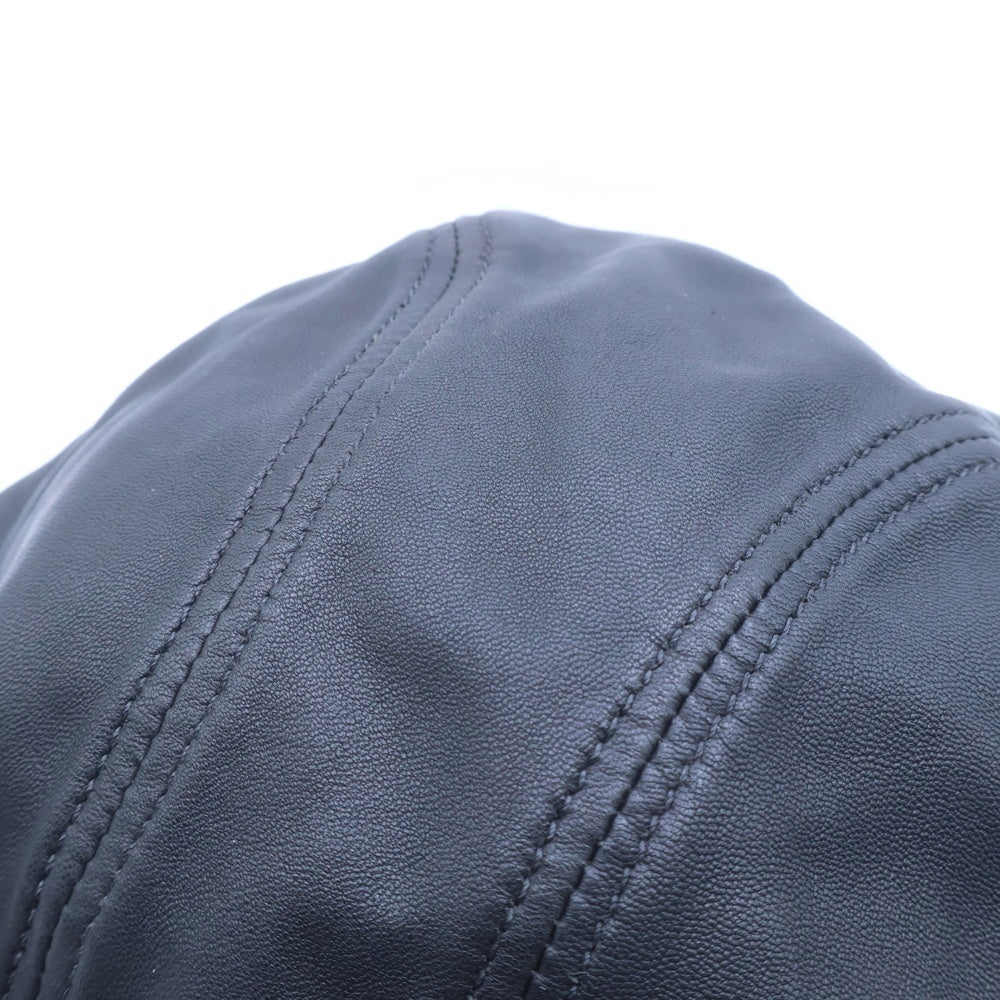 CHROME HEARTS(クロムハーツ) ホースシューリベット レザーハンチング 帽子 ブラック