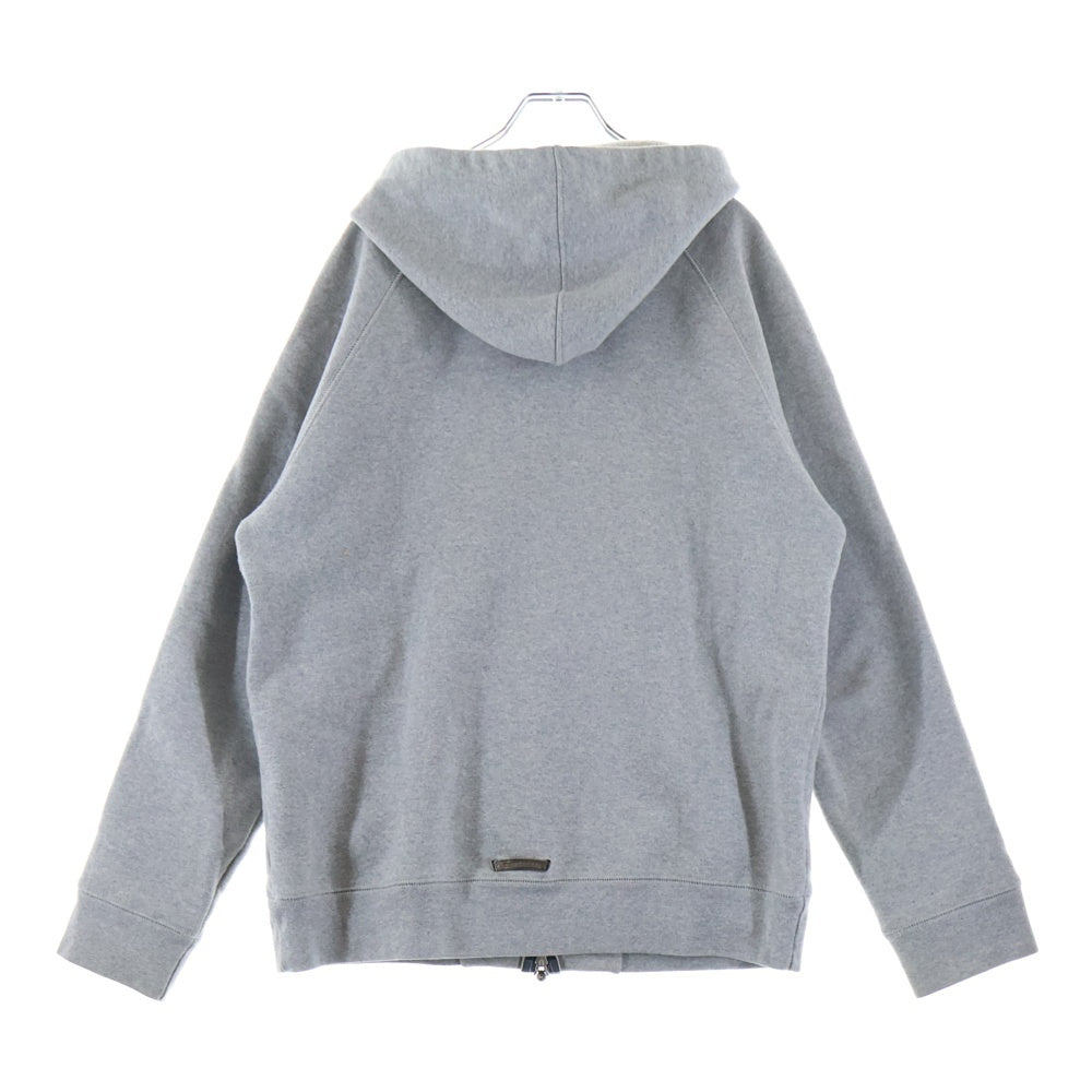 CHROME HEARTS(クロムハーツ) Y NOT ZIP GYN U PAPER JAM ラベル付きクロスパッチジップパーカー フーディー グレー