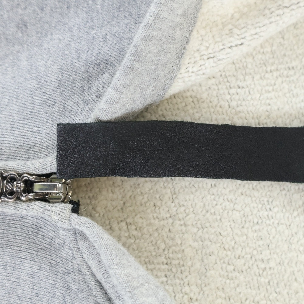 CHROME HEARTS(クロムハーツ) Y NOT ZIP GYN U PAPER JAM ラベル付きクロスパッチジップパーカー フーディー グレー