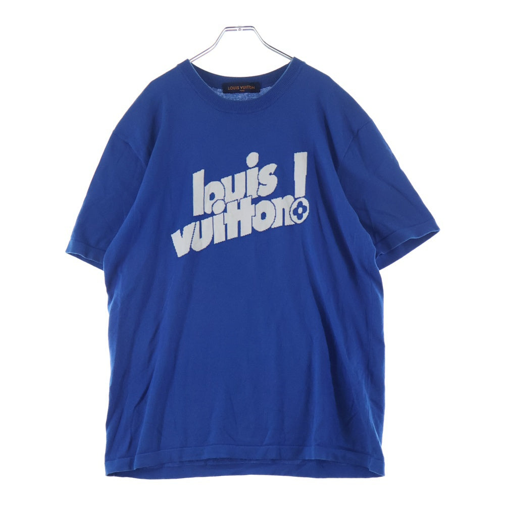 LOUIS VUITTON(ルイヴィトン) 21AW エブリデイ LV クルーネック 半袖ニット Tシャツ RM212 DB0 HLN84W ブルー/ホワイト