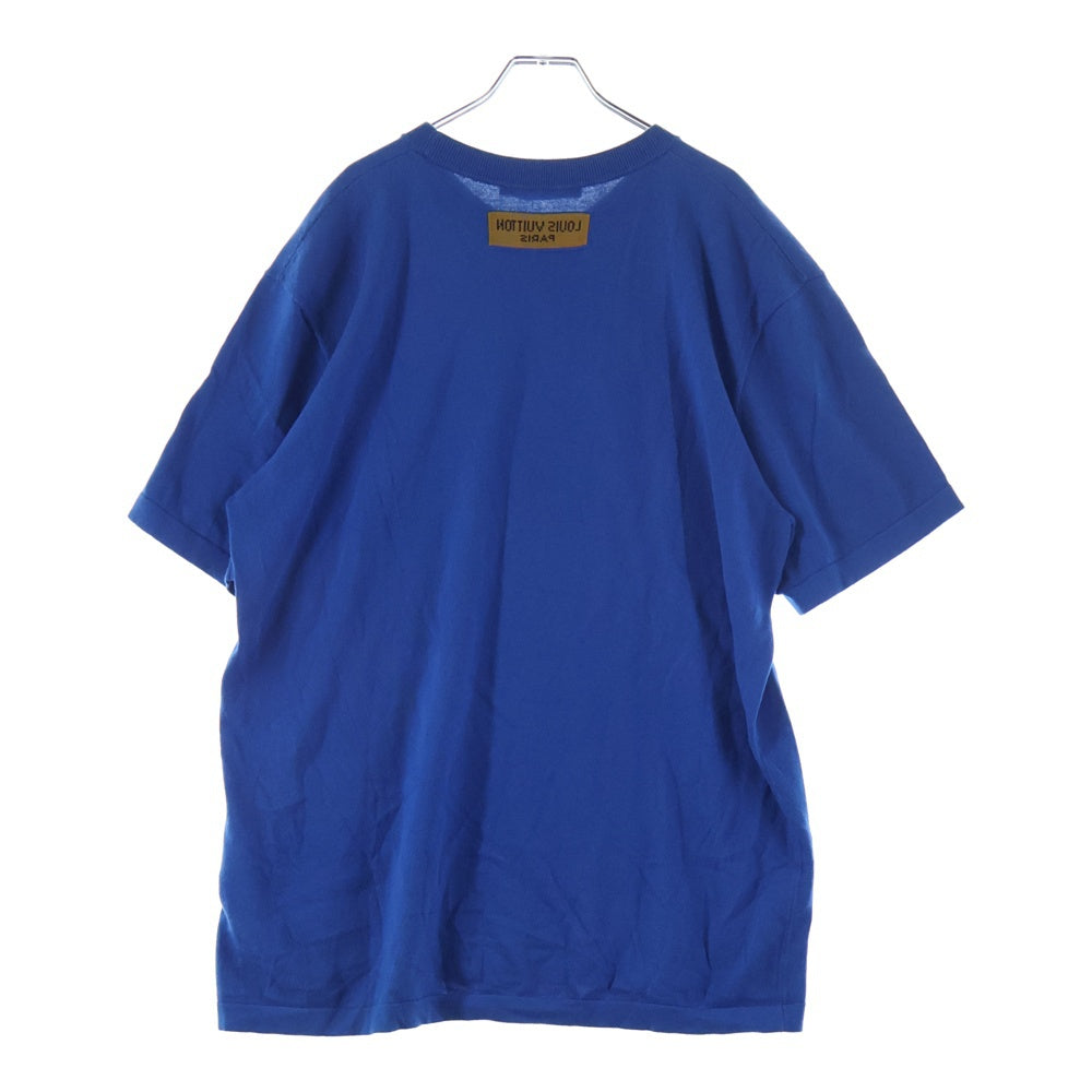 LOUIS VUITTON(ルイヴィトン) 21AW エブリデイ LV クルーネック 半袖ニット Tシャツ RM212 DB0 HLN84W ブルー/ホワイト