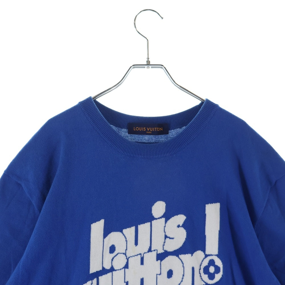LOUIS VUITTON(ルイヴィトン) 21AW エブリデイ LV クルーネック 半袖ニット Tシャツ RM212 DB0 HLN84W ブルー/ホワイト