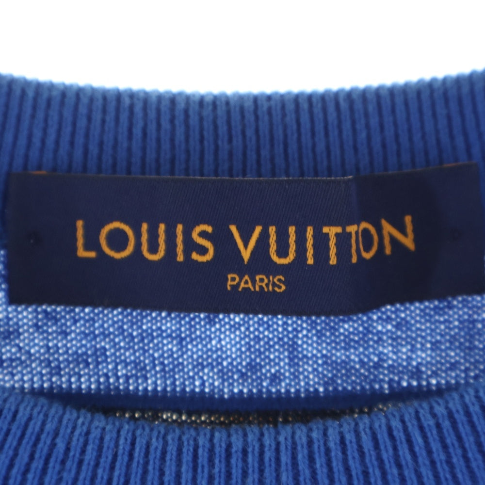 LOUIS VUITTON(ルイヴィトン) 21AW エブリデイ LV クルーネック 半袖ニット Tシャツ RM212 DB0 HLN84W ブルー/ホワイト