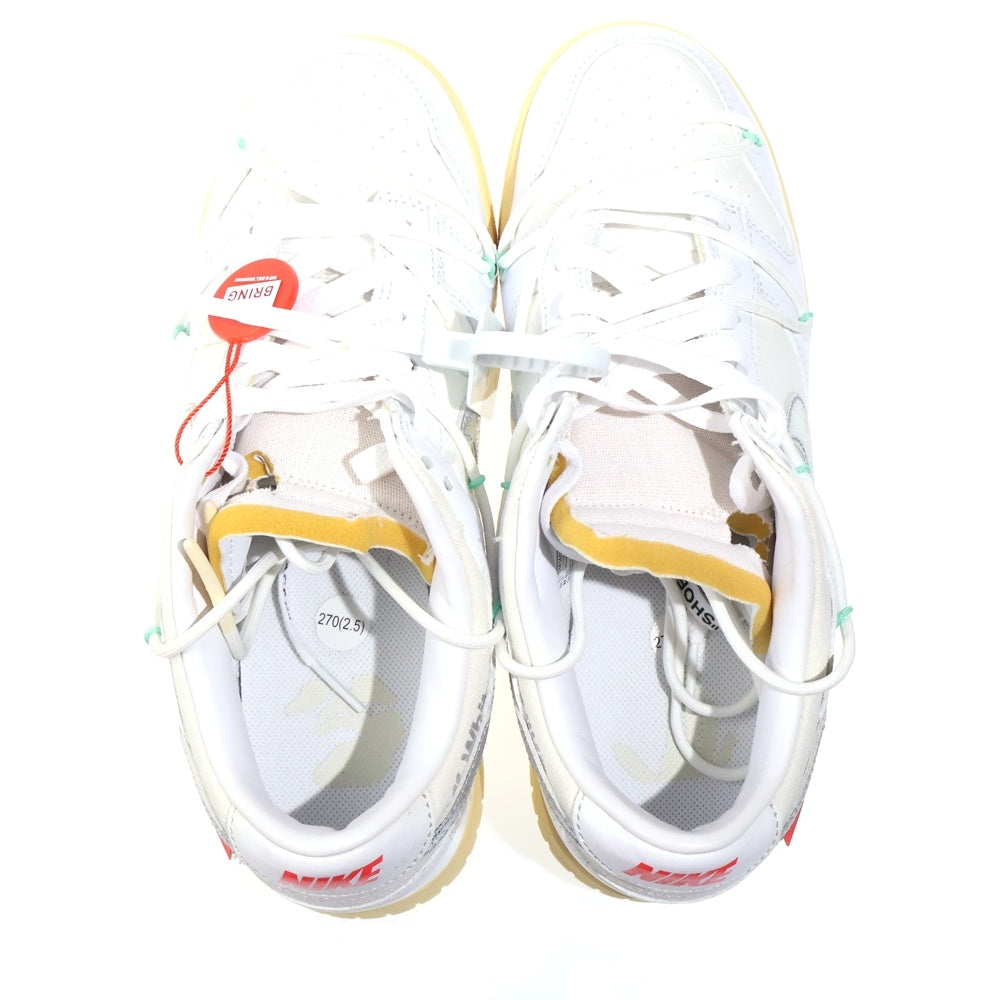 NIKE(ナイキ) ×OFF-WHITE DUNK LOW 1 OF 50 DM1602-127 オフホワイト ダンクロー 1オブ50 ローカットスニーカー ホワイト US9/27.0cm