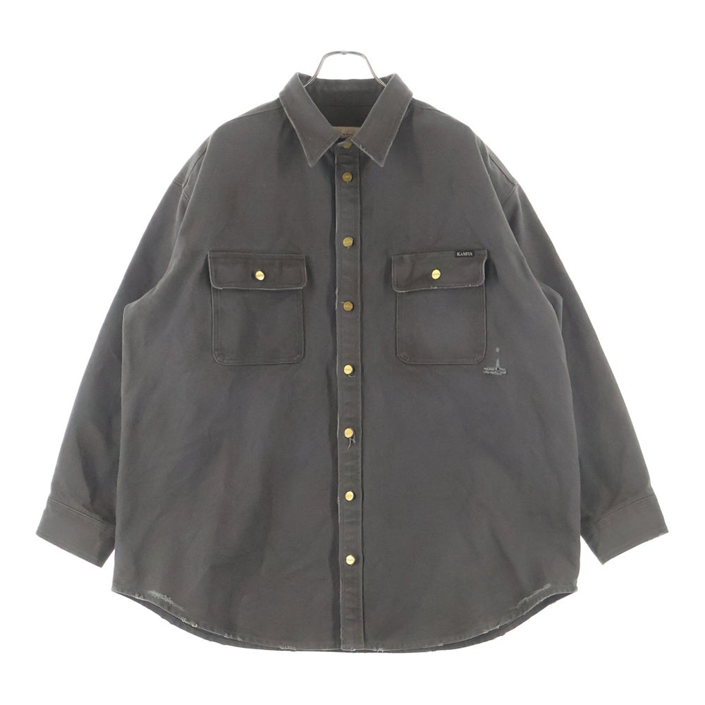 KAMIYA(カミヤ) BORO Duck Shir ボロダック 長袖シャツ グレー G14SH034