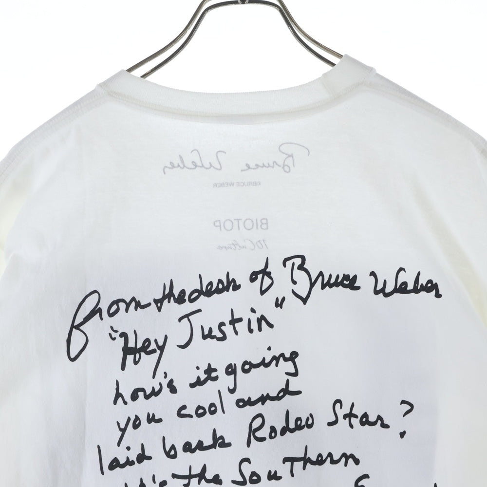 Bruce Weber(ブルースウェーバー) ×BIOTOP フォトプリント 半袖Tシャツカットソー ホワイト BOM-70700-A
