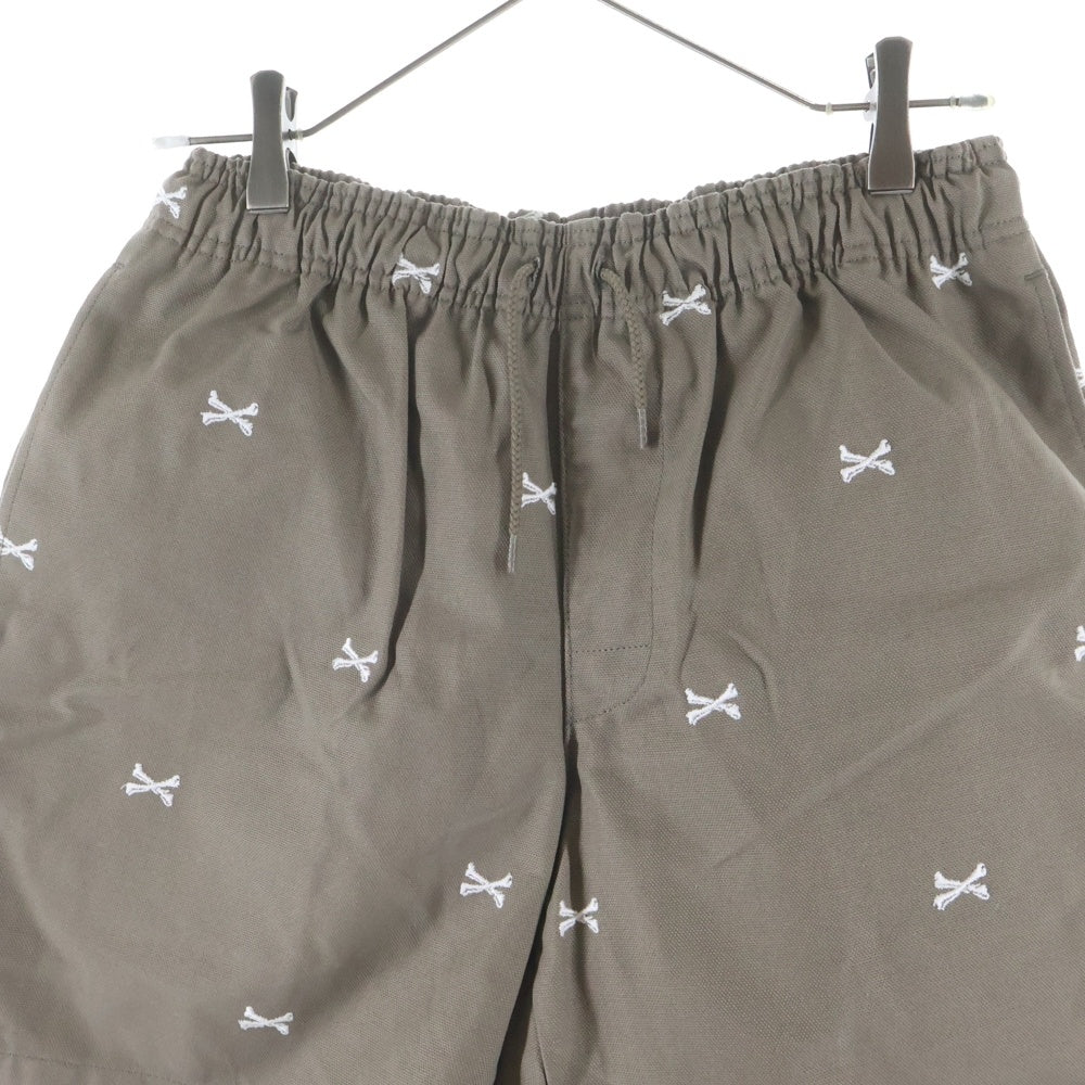 WTAPS(ダブルタップス) 22SS SEAGUL 03 SHORTS クロスボーン総柄 シーガルショーツ ブラウン ショートパンツ 221TQDT-PTM06