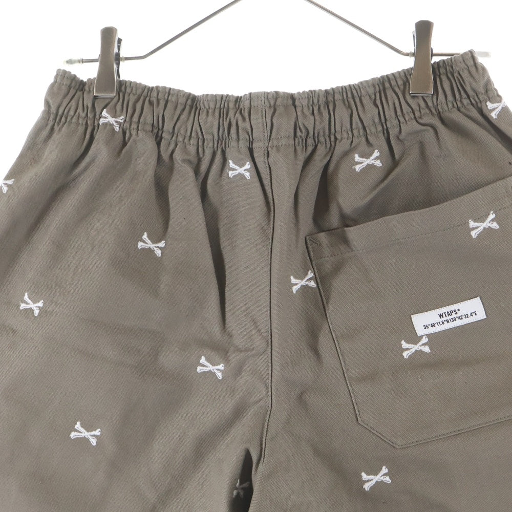 WTAPS(ダブルタップス) 22SS SEAGUL 03 SHORTS クロスボーン総柄 シーガルショーツ ブラウン ショートパンツ 221TQDT-PTM06