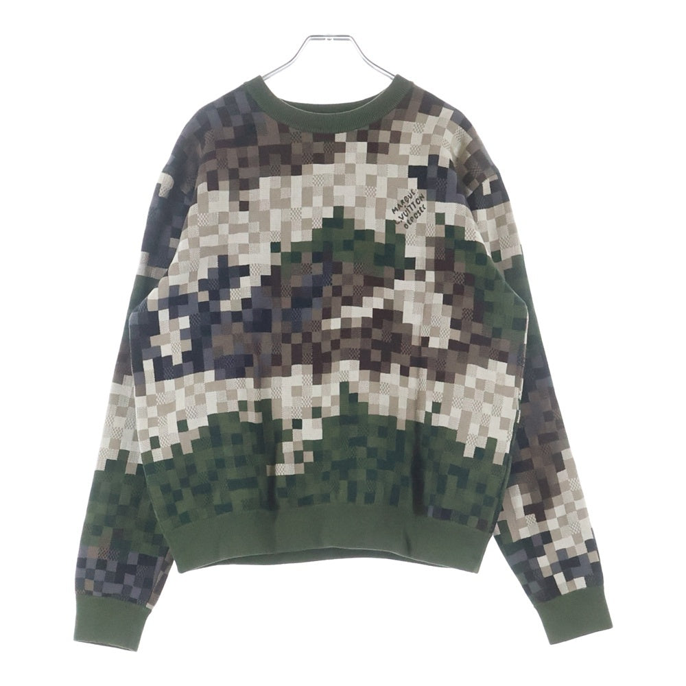 LOUIS VUITTON(ルイヴィトン) 24SS ダモフラージュ クルーネックニット セーター グリーン RM241 AUR HQN72W