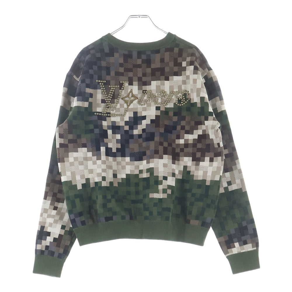 LOUIS VUITTON(ルイヴィトン) 24SS ダモフラージュ クルーネックニット セーター グリーン RM241 AUR HQN72W