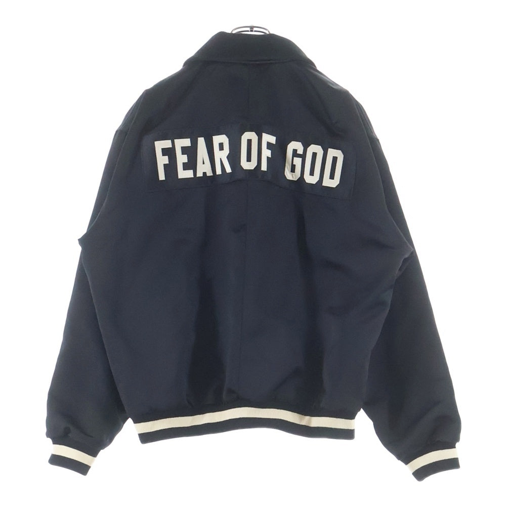 FEAR OF GOD(フィアオブゴッド) FIFTH COLLECTION バックロゴ ハーフジップ サテンジャケット ブラック 5C17N