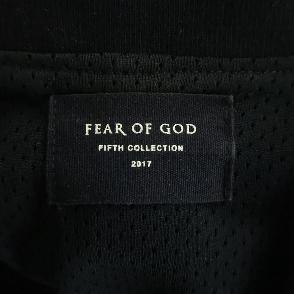 FEAR OF GOD(フィアオブゴッド) FIFTH COLLECTION バックロゴ ハーフジップ サテンジャケット ブラック 5C17N