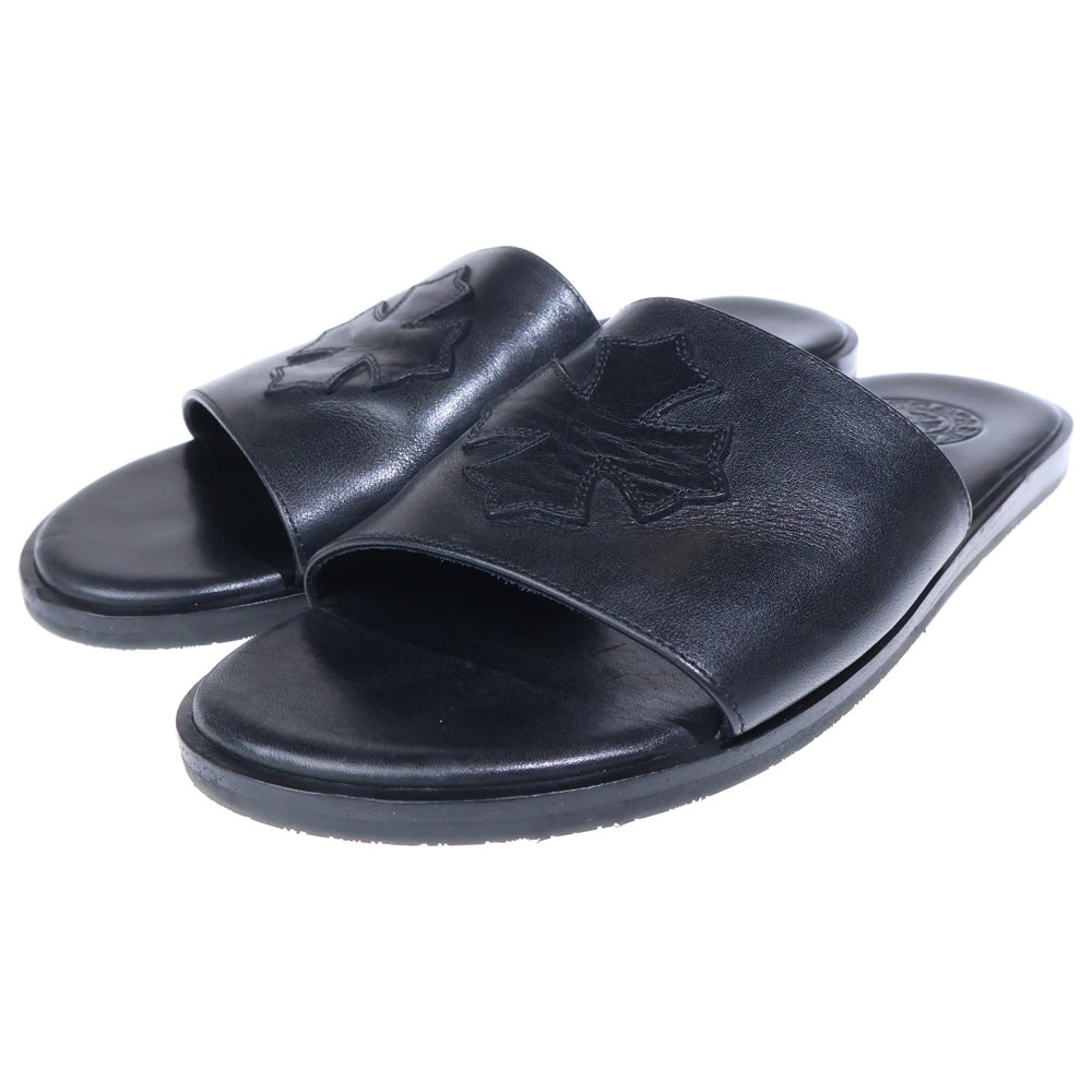 CHROME HEARTS(クロムハーツ) CH SLIDE LEATHER CHプラスパッチレザーサンダル ブラック