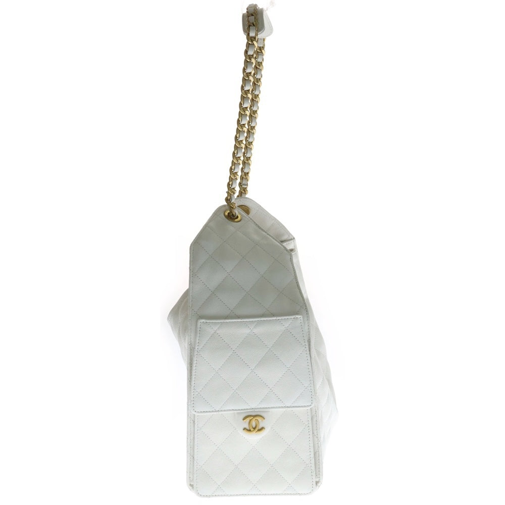 CHANEL(シャネル) 25 2WAY ハンドバッグ ショルダーバッグ ホワイト レディース