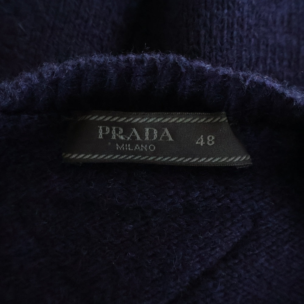 PRADA(プラダ) 24SS Shetland wool crew-neck sweater クルーネックニットセーター ネイビー UMB741 S000 14D7