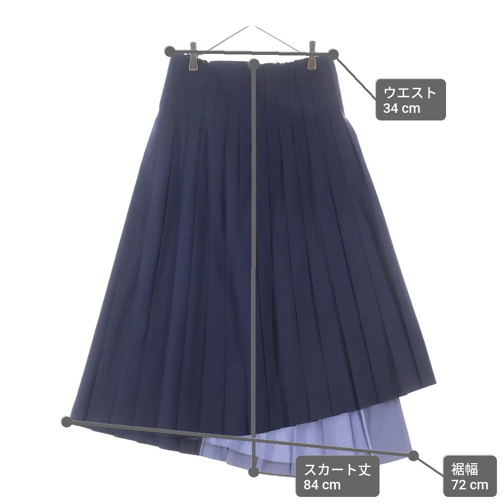 TOGA(トーガ) 18AW Wool Pleated Skirt ウールプレーンスカート ネイビー TP82-FG226 レディース