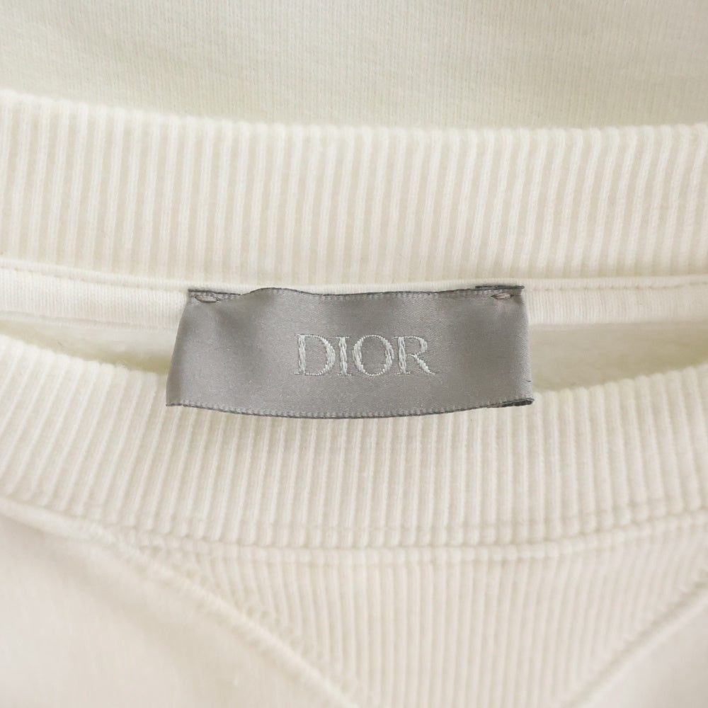 Dior HOMME(ディオールオム) 22SS フロントCDロゴ刺繍クルーネックスウェットトレーナー 213J687A0531 ホワイト