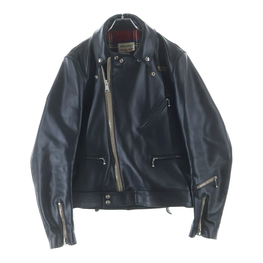 Lewis Leathers(ルイスレザー) Cyclone Cow Hide サイクロン カウハイド タイトフィット ダブルライダースレザージャケット ベージュジッパーテープ ブラック