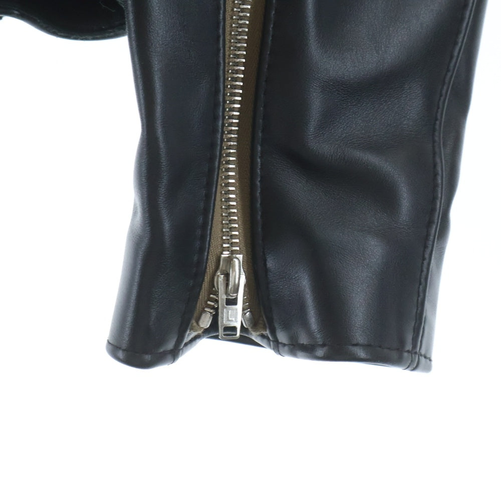 Lewis Leathers(ルイスレザー) Cyclone Cow Hide サイクロン カウハイド タイトフィット ダブルライダースレザージャケット ベージュジッパーテープ ブラック