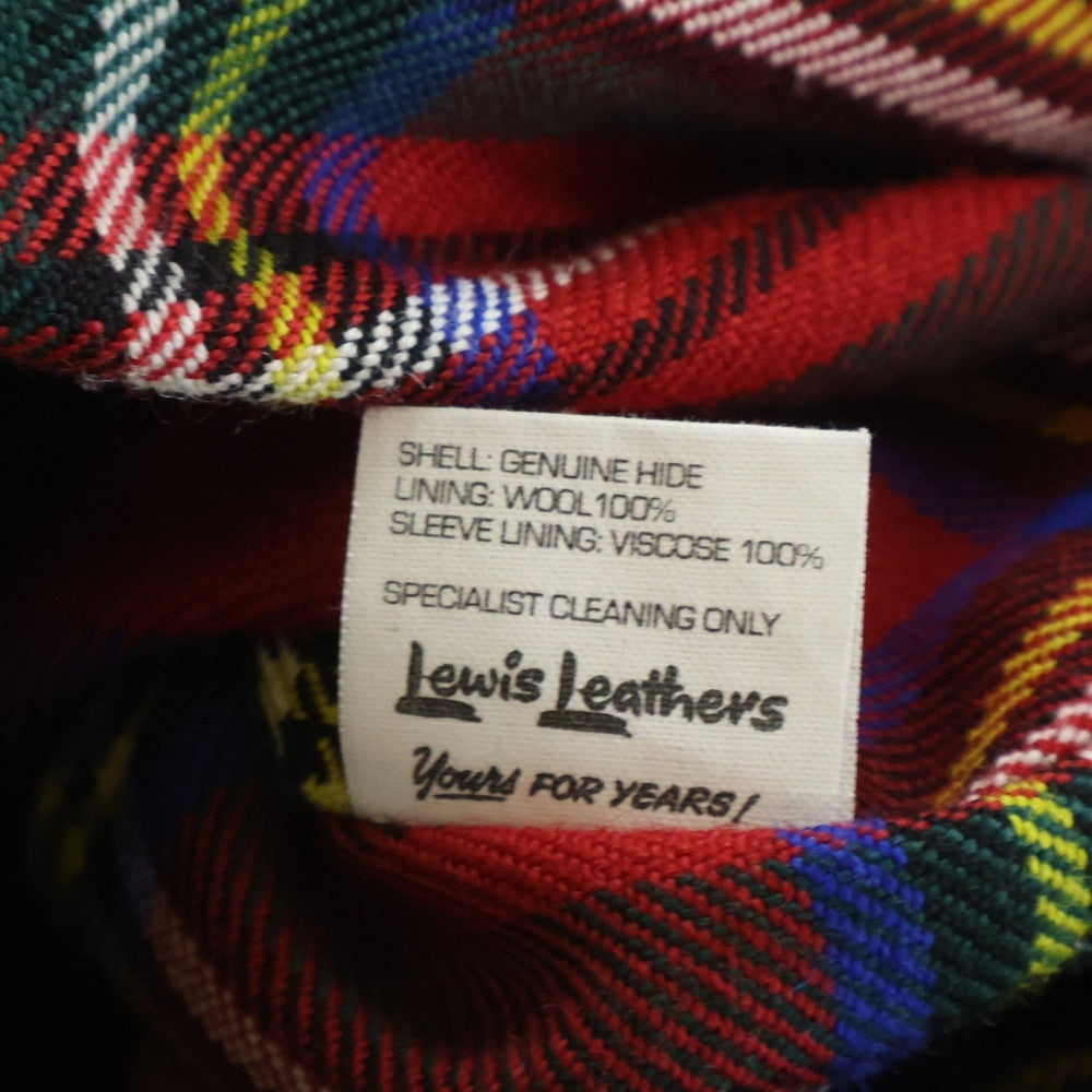 Lewis Leathers(ルイスレザー) Cyclone Cow Hide サイクロン カウハイド タイトフィット ダブルライダースレザージャケット ベージュジッパーテープ ブラック