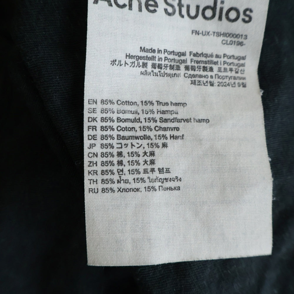 Acne Studios(アクネ ストゥディオズ) 1996 フロントロゴプリント半袖Tシャツカットー ブラック FN-UX-TSHI000013