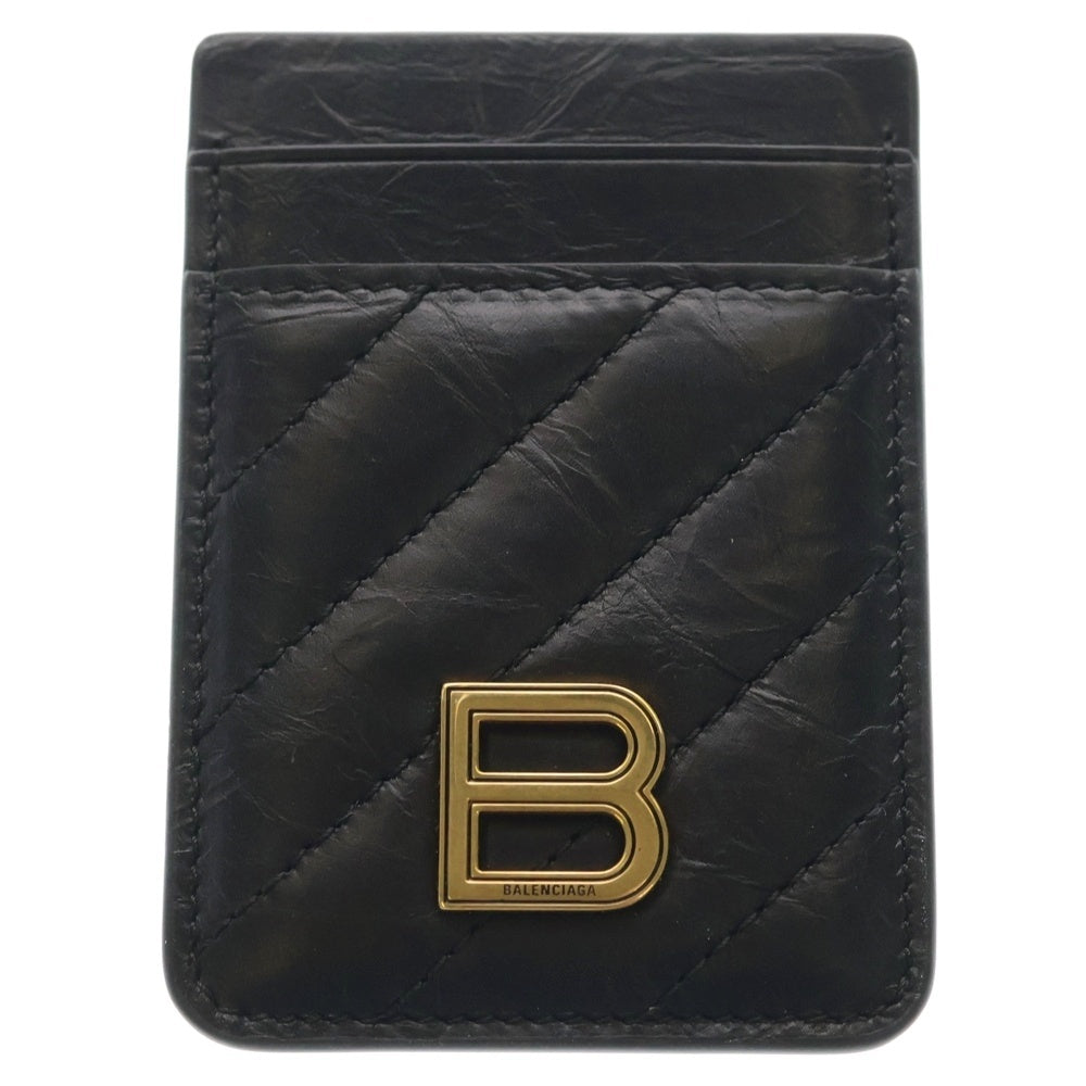 BALENCIAGA(バレンシアガ) キルテッド マグネットパスケース カードケース ブラック レディース