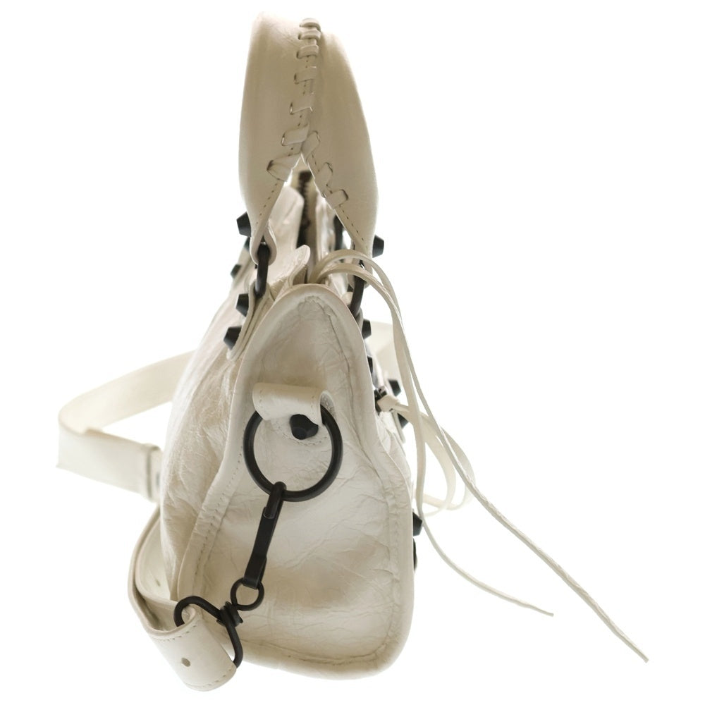 BALENCIAGA(バレンシアガ) Le City ル シティ ナノ レザー 2WAY ハンド ショルダーバッグ ブロンズ金具 ホワイト 806395 レディース