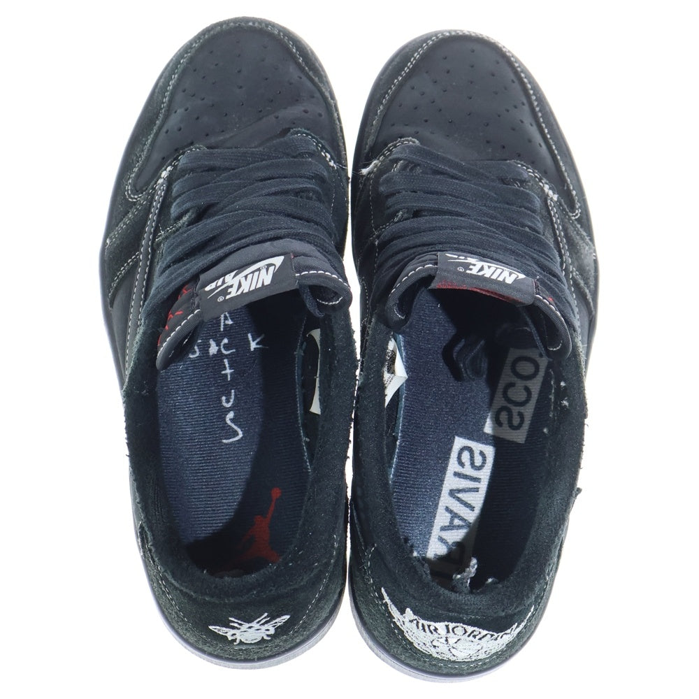 NIKE(ナイキ) ×TRAVIS SCOTT AIR JORDAN 1 LOW OG SP BLACK PHANTOM DM7866-001 エアジョーダン1 ブラックファントム ローカットスニーカー ブラック US8/26.0cm