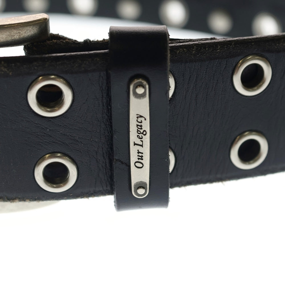 OUR LEGACY(アワーレガシー) Flecking Black Leather Belt スタッズ レザーベルト ブラック