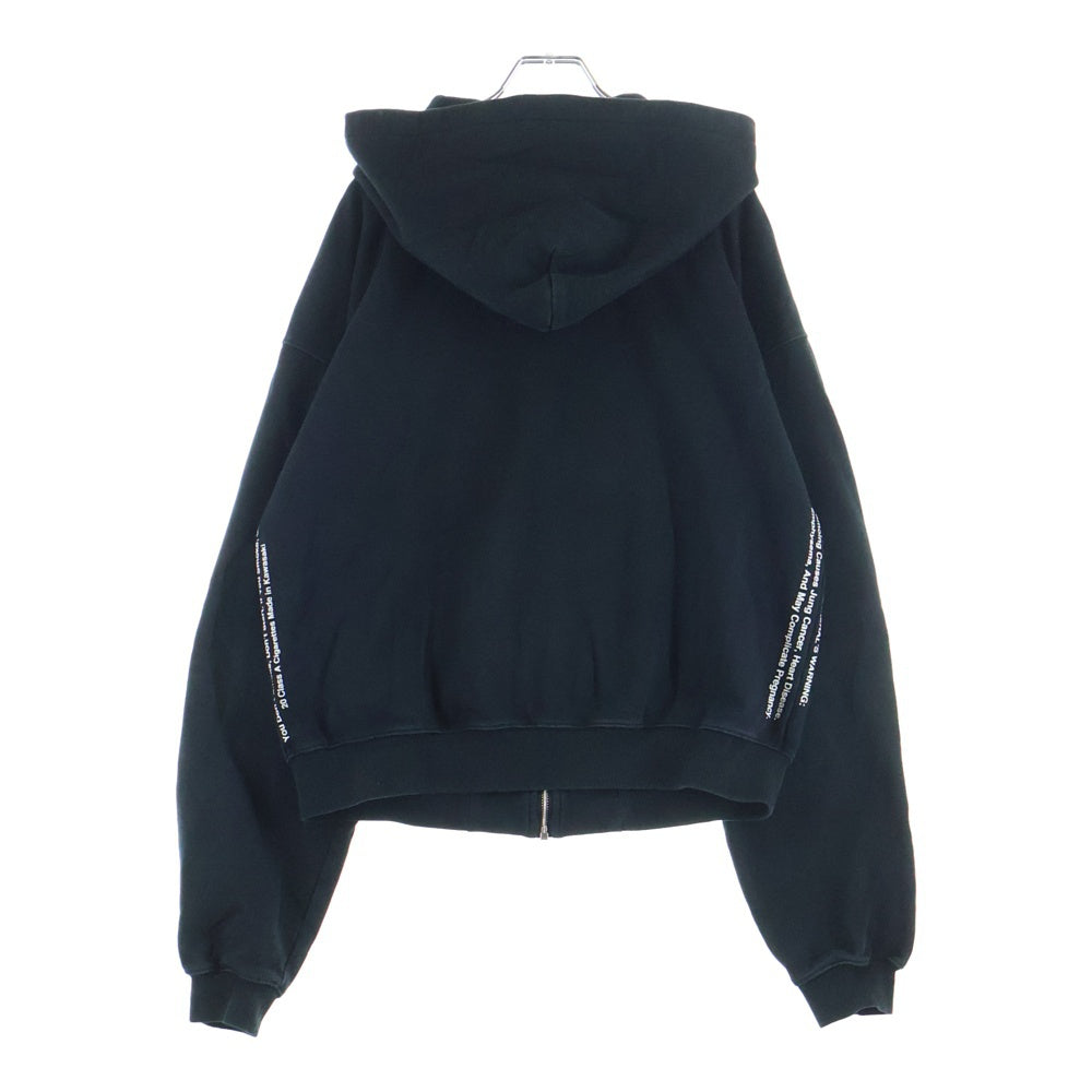 LAST NEST(ラスト ネスト) DEATH SKULL HOODIE デススカルプリントジップアップパーカー フーディ ブラック