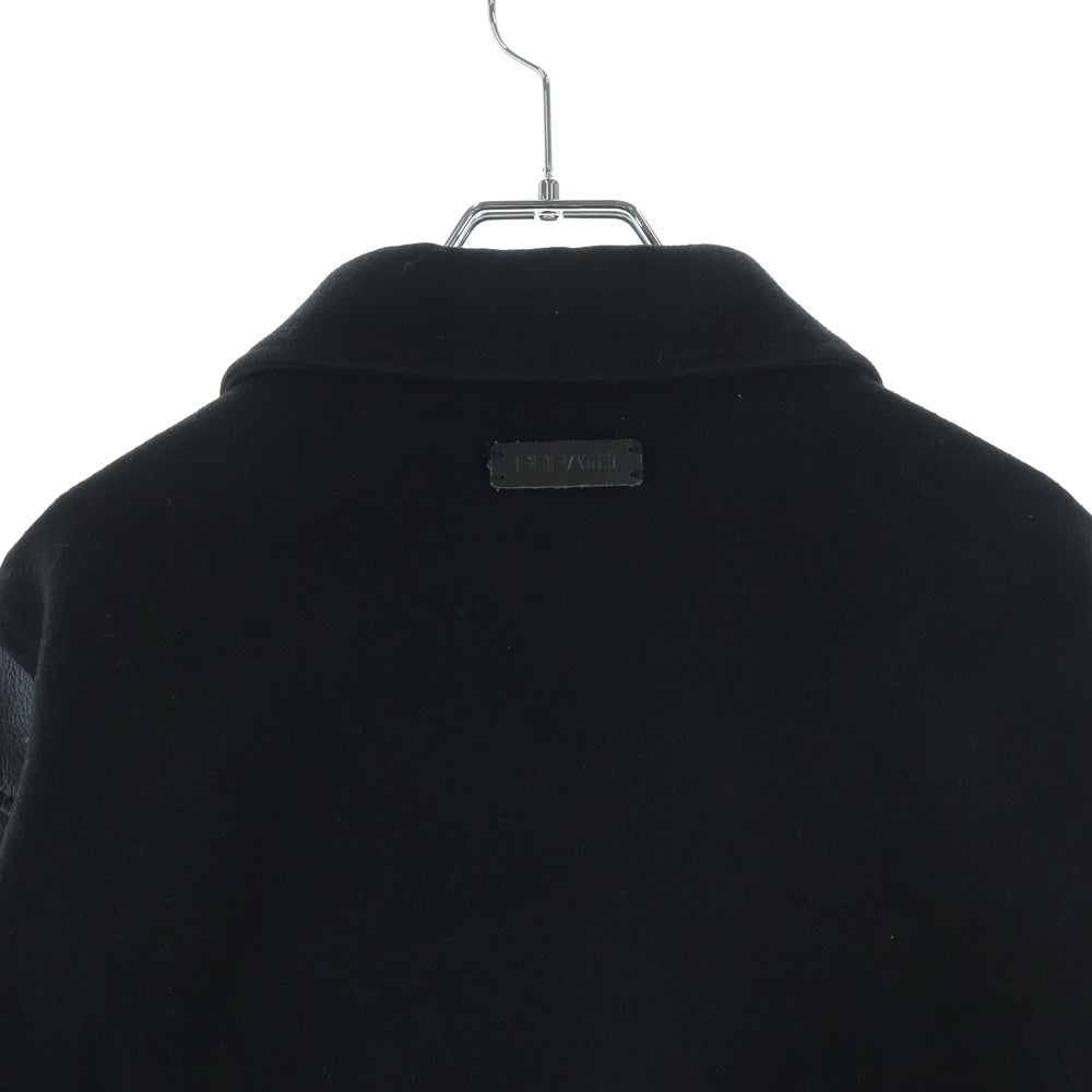 BREATH ブレス 24AW BREATH ARCH LOGO JACKET アーチロゴ ウール レザー切替 ジャケット ブラック BR24AW-00002 BREATH(ブレス) 24AW BREATH ARCH LOGO JACKET アーチロゴ ウール