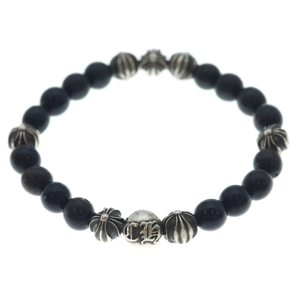 CHROME HEARTS(クロムハーツ) 8mm BEAD 8mm ビーズオニキスビーズブレスレット ブラック/シルバー