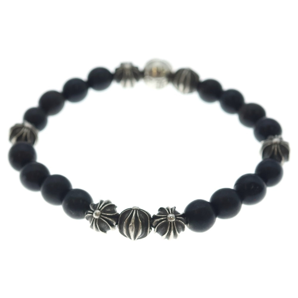 CHROME HEARTS(クロムハーツ) 8mm BEAD 8mm ビーズオニキスビーズブレスレット ブラック/シルバー