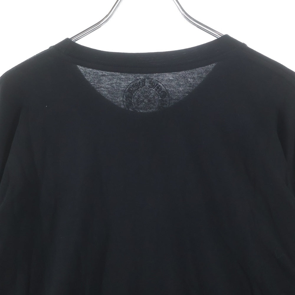CHROME HEARTS(クロムハーツ) Neck Logo L/S Tee ネックロゴプリント ロングスリーブ 長袖Tシャツ カットソー ブラック/ブルー